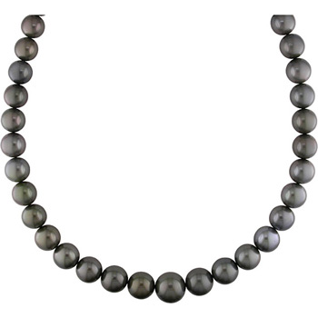 Miadora 14k Gold Black Tahitian Pearl/ Diamond Necklace (11-15 mm) | Luxury Jewelry