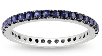 14k White Gold Sapphire Eternity Ring | Luxury Jewelry