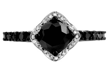 10k White Gold 2 4/5ct TDW Black and White Diamond Ring (G-H, I1-12) | Luxury Jewelry