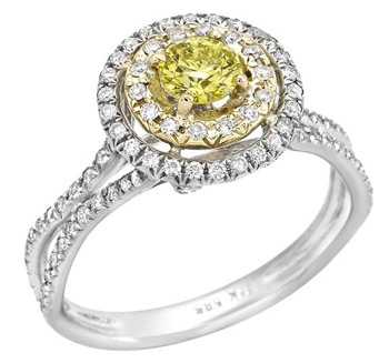 14k Two-tone Gold 7/8ct TDW Yellow and White Diamond Ring (G-H, SI2) | Luxury Jewelry