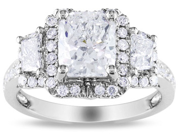 Miadora 14k White Gold 2 3/4ct TDW Cushion-cut Diamond Ring (G-H, I1-I2) | Luxury Jewelry