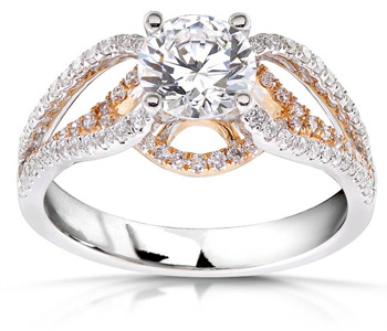18k Two-tone Gold 1 1/2ct TDW Diamond Engagement Ring (F-G, I1-I2) | Luxury Jewelry