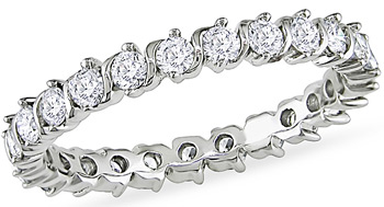 18k White Gold 1ct TDW Diamond Eternity Ring (G-H, SI1-SI2) | Luxury Jewelry