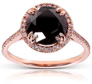 14k Gold 3 5/8ct TDW Certified Black and White Diamond Ring (H-I, I1-I2) | Luxury Jewelry