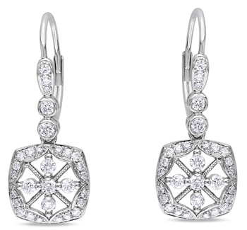 Miadora 14k White Gold 4/5ct TDW Diamond Leverback Earrings (G-H, SI1-SI2) | Luxury Jewelry