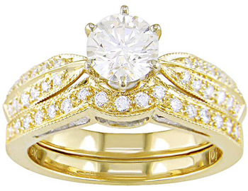 Miadora 18k Yellow Gold 1-1/6 ct TW Diamond Bridal Ring Set | Luxury Jewelry