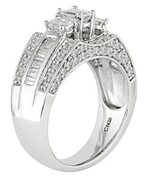 14k White Gold 2ct TDW Diamond Engagement Ring | Luxury Jewelry