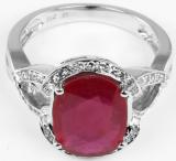 14k White Gold Ruby and 1/4ct TDW Round-cut Diamond Ring (I-J, I1-I2) | Luxury Jewelry