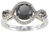 14k White Gold 2 1/2ct TDW Black and White Diamond Ring (HI, SI1) | Luxury Jewelry