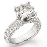 14k White Gold 4 7/8ct TDW Princess-cut Diamond Engagement Ring (G-H, I1) | Luxury Jewelry