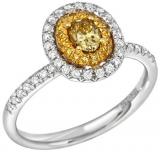 18k Two-tone Gold 3/5ct TDW Yellow and White Diamond Ring (G-H, SI2) | Luxury Jewelry