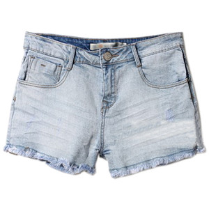 Threadbare Frayed Hem Light-blue Shorts - shorts | shortebi | შორტები