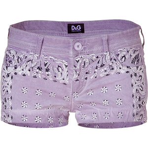 D&G DOLCE & GABBANA Lilac Printed Cotton Shorts - shorts | shortebi | შორტები