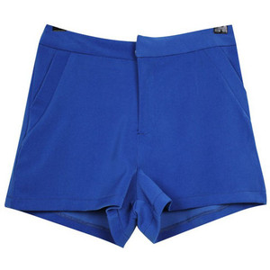 High-waist Vintage Candy Color Cotton Shorts Blue - shorts | shortebi | შორტები