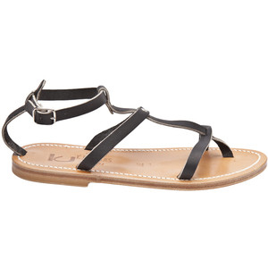 K Jacques Gina Flat Sandal in Black - Women's Flat Sandals | Sandalebi | სანდალები