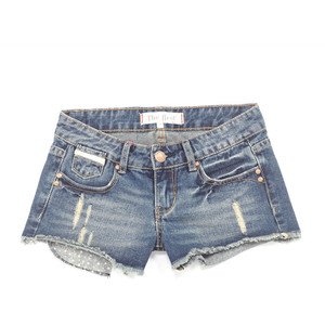 Blue Mid Waist Slim Denim Shorts - shorts | shortebi | შორტები