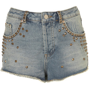 MOTO Gold Stud Denim Hotpants - shorts | shortebi | შორტები