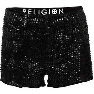 Religion Shorts Sequins Black - shorts | shortebi | შორტები