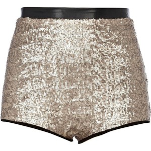 River Island Gold Sequin Knicker Shorts - shorts | shortebi | შორტები
