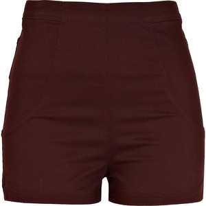 River Island Dark Red High Waisted Shorts - shorts | shortebi | შორტები