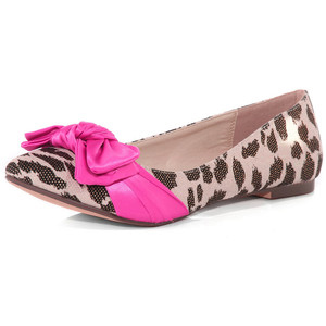 Black leopard print flat shoe - Women's Ballet Flat