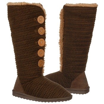 Muk Luks  Women's Crochet Button Up Boot   Java - Women's Boots