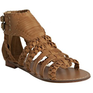 Candela Tan Leather 'native' Flat Sandals - Women's Flat Sandals | Sandalebi | სანდალები