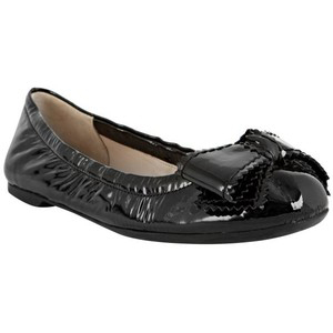 Prada Black Patent Leather Bow Flats - Women's Ballet Flat
