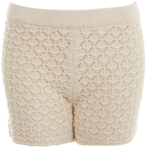 Cream Stitchy Shorts - shorts | shortebi | შორტები