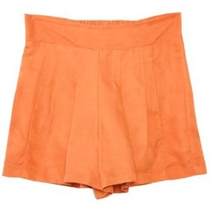 Orange Mid Waist Loose Pockets Shorts - shorts | shortebi | შორტები