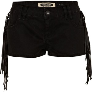 River Island Black Tassel Denim Shorts - shorts | shortebi | შორტები