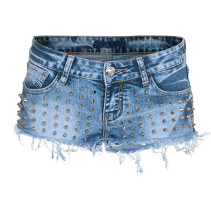 Lpfp Stars And Stripes Blue Patterned Denim Shorts - shorts | shortebi | შორტები
