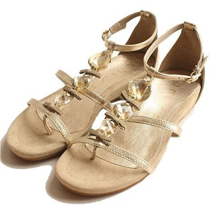 Unisa Shoes Unisa metallic flat strappy gladiator style sandal - Women's Flat Sandals | Sandalebi | სანდალები