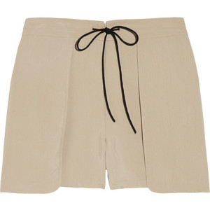 Tibi Drawstring washed-crepe shorts - shorts | shortebi | შორტები