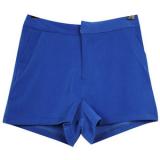 High-waist Vintage Candy Color Cotton Shorts Blue - shorts