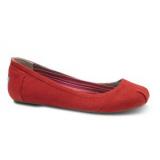 TOMS Red Canvas Ballet Flats - Women's Ballet Flat Shoes 