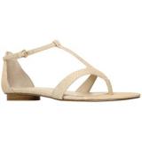 Nine West Couldbeluv Toe Post Strappy Sandals Beige - Women's Flat Sandals
