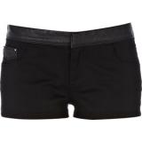 River Island Black Pu Mix Shorts - shorts