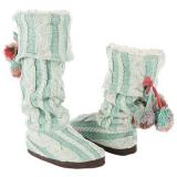 Muk Luks  Women's Anika Slipper Boot   Vanilla/Wintergreen - Womens Boots 
