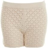 Cream Stitchy Shorts - shorts