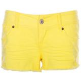 Retro Elastic Cotton Lemon-yellow Shorts - shorts