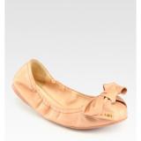Prada Leather Bow Ballet Flats - Women's Ballet Flat Shoes 