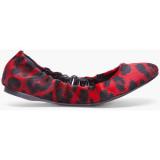JIL SANDER Red Leopard Flats - Women's Ballet Flat Shoes 