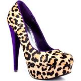 Bebe Shoes Priscilla - Brown Leopard 01 - Kvinners Plattform Pumper sko 