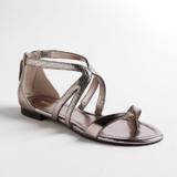 Enzo Angiolini Glitter Metallic Flat Sandals - Women's Flat Sandals