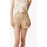 Gold Sequin Shorts With Pockets - shorts