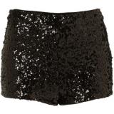 Black Sequin Knicker Shorts - shorts